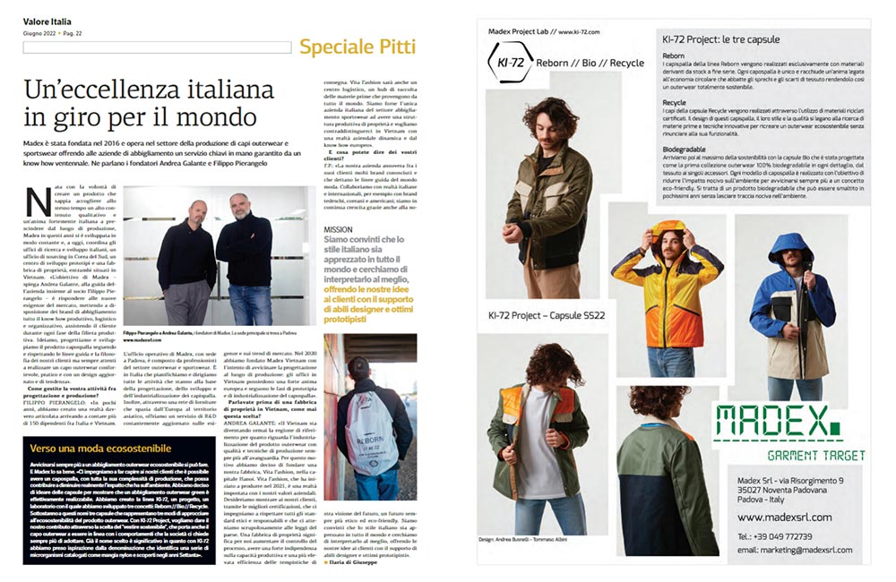 Madex Garment Target - Produzione Outerwear - Intervista Valore Italia - Pitti Uomo 2022