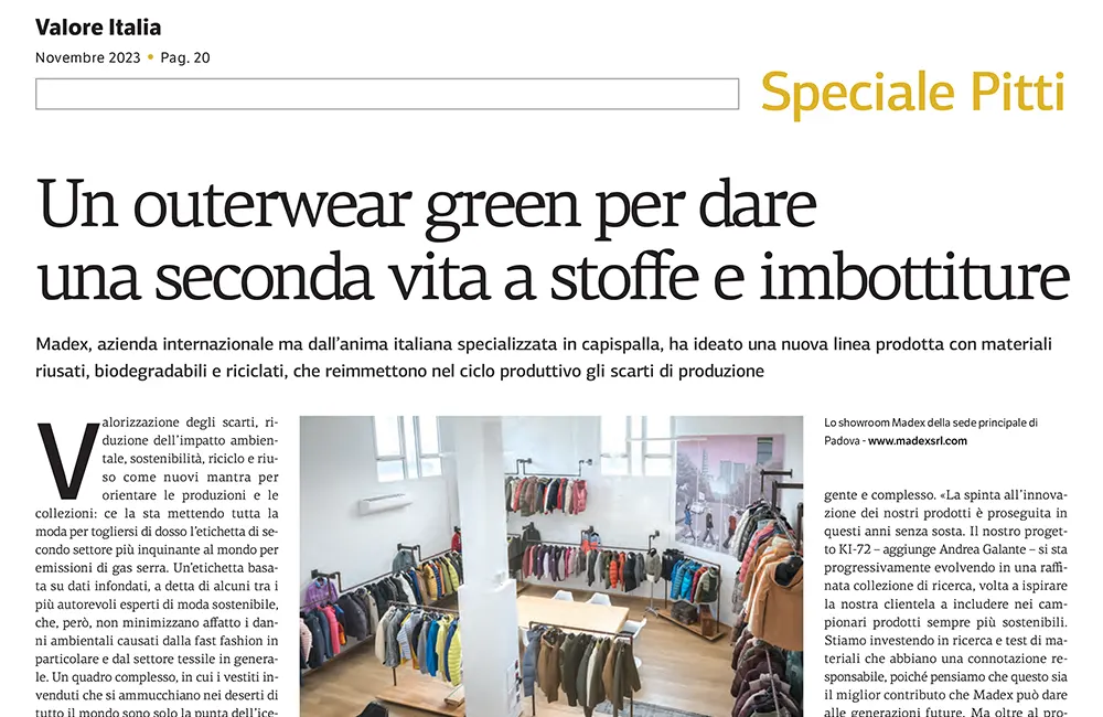 Madex Garment Target - Produzione Outerwear - Intervista Valore Italia - Pitti Uomo 2023